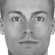 A living depiction of the mystery man produced by forensic artist Hew Morrison